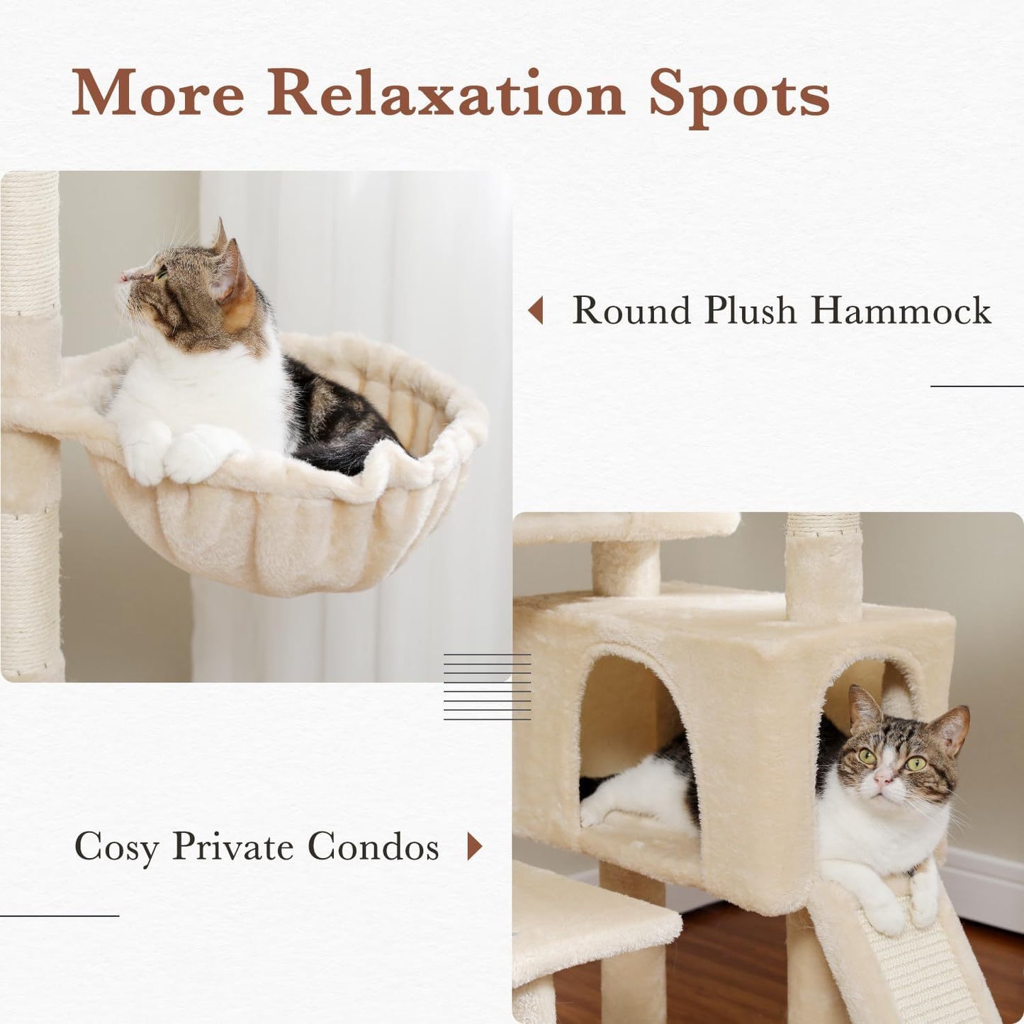 Deluxe Multi-Level Cat Tree with Sisal Scratching Posts and Condo