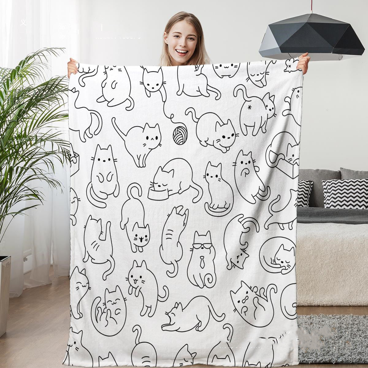 Cute Cat Flannel Blanket