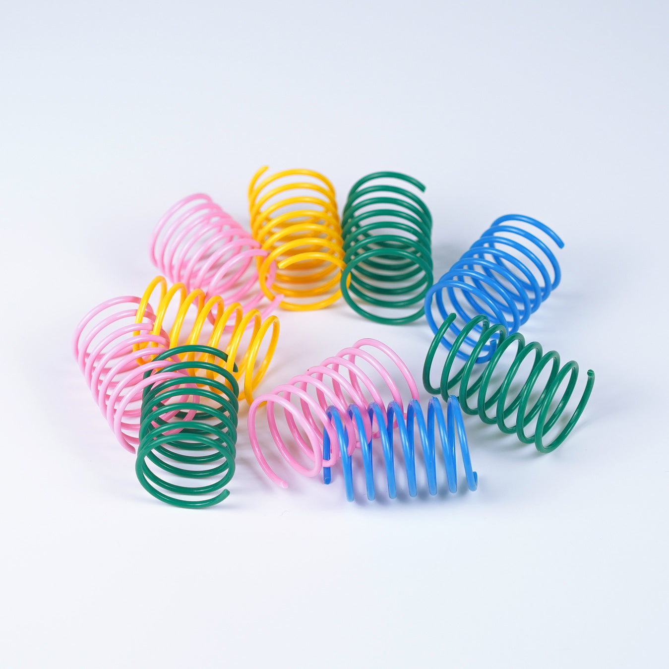 Whisker Widgets: Colorful Plastic Spring Frenzy Cat Toy Set