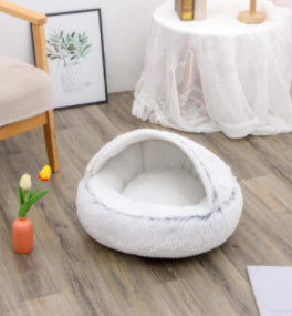 Fluffy Round Plush Pet Bed