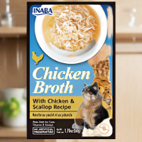 Inaba Chicken Broth with Chicken and Scallop Recipe Side Dish for Cats - 1.76 oz