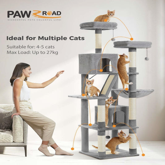 Deluxe Multi-Level Cat Tree with Hammock & Condos