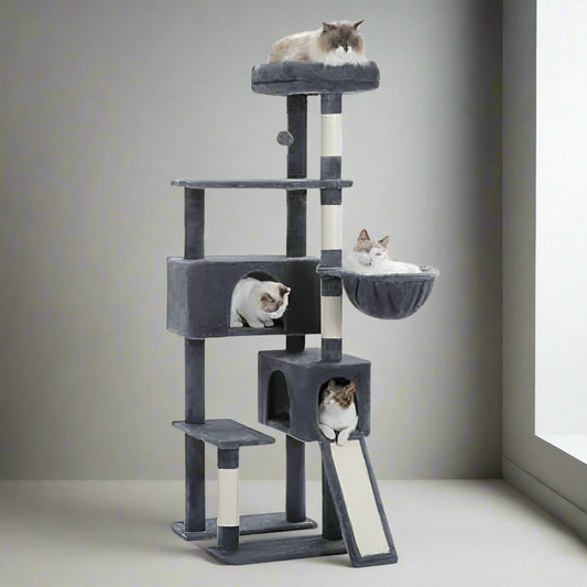 Deluxe Multi-Level Cat Tree with Sisal Scratching Posts and Condo