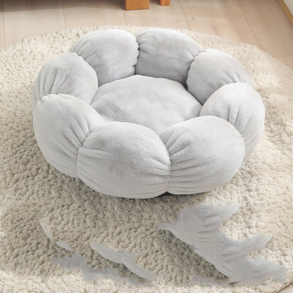 Blossom Rest: Luxurious Flower-Shaped Soft Pet Bed Mat