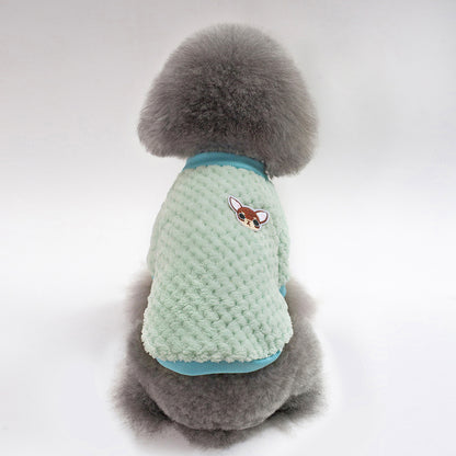 SnuggleSoft Coral Fleece Pet Sweater - Cozy Warmth for Your Furry Friend