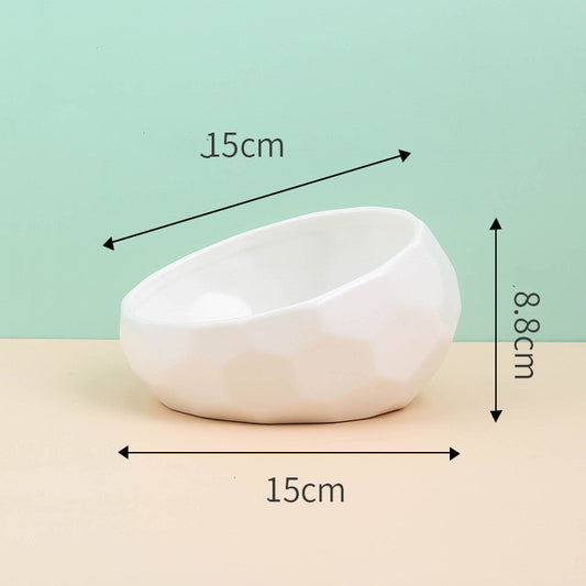 Ceramic Pet Bowl Oblique Mouth