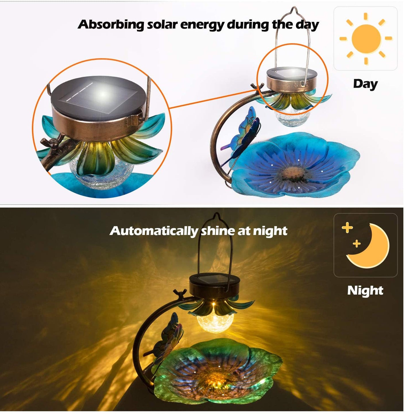 Solar Glow Crackle Ball Feeder