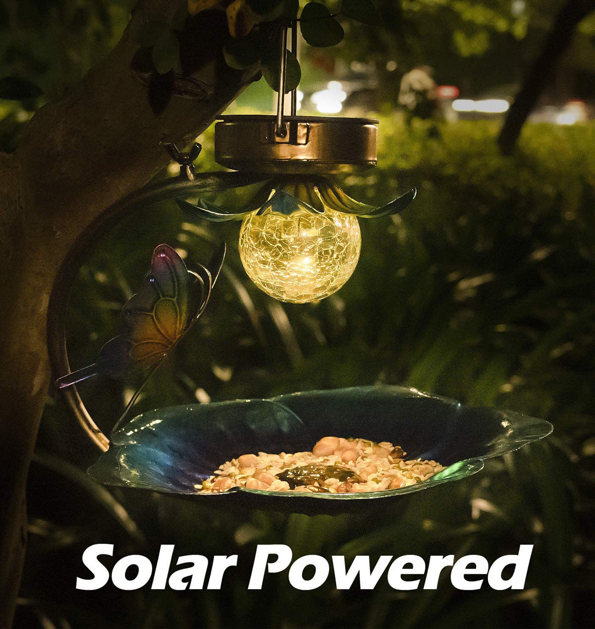 Solar Glow Crackle Ball Feeder