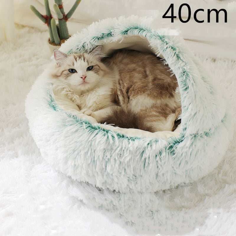 Fluffy Round Plush Pet Bed