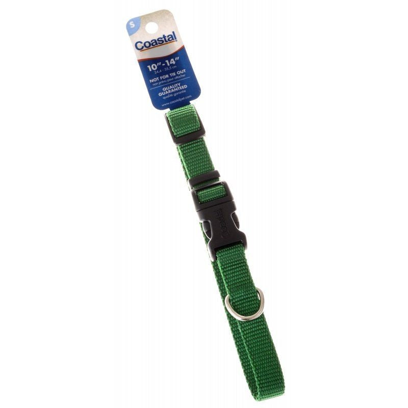 Tuff Collar Nylon Adjustable Collar - Hunter Green - 10"-14" Long x 5/8" Wide