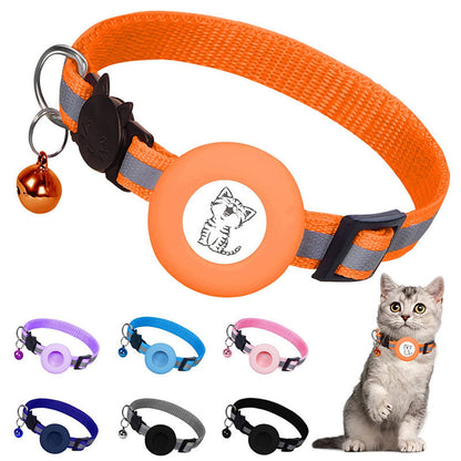 Safe & Sound Pet Tracker: Reflective Apple Airtag Collar with Anti-Loss Bell