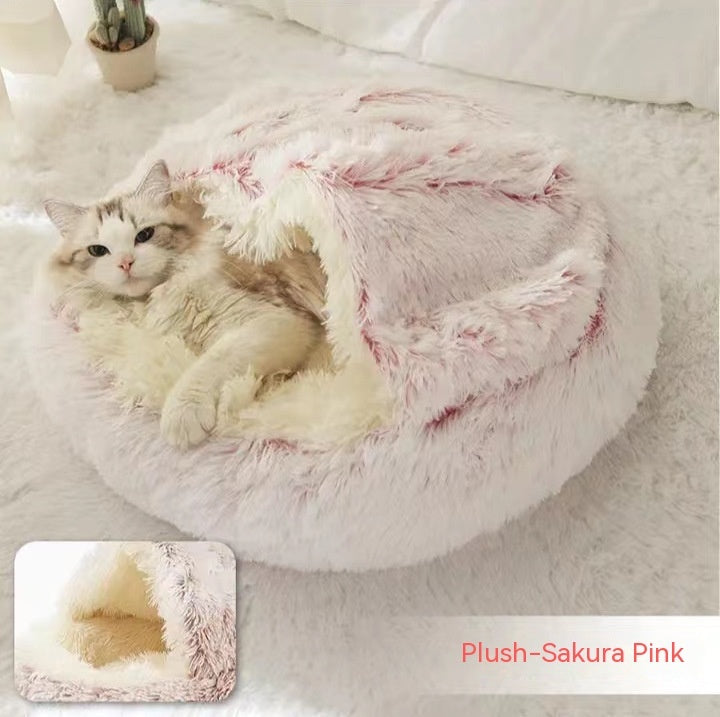 Fluffy Round Plush Pet Bed