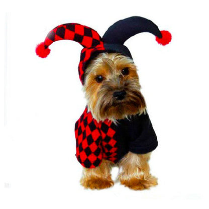 Spooktacular Jester: Hilarious Clown Costume for Pets