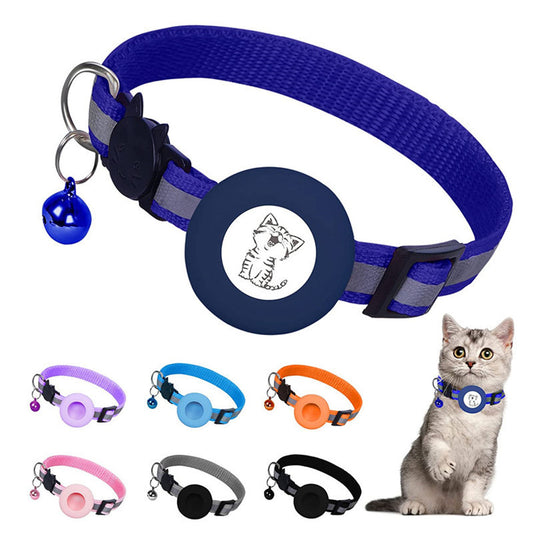 Safe & Sound Pet Tracker: Reflective Apple Airtag Collar with Anti-Loss Bell