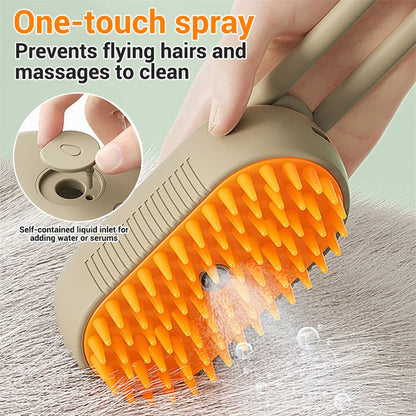 Pet Steamy Brush 3 In 1 Electric Spray