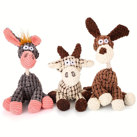 Puppy's Delight: Adorable & Durable Squeaky Toy Trio