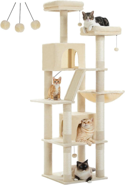 Deluxe Multi-Level Cat Tree with Hammock & Condos