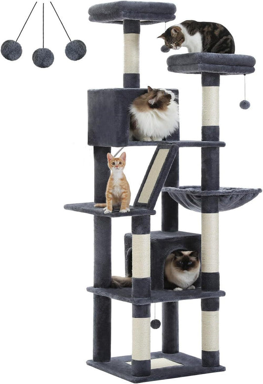 Deluxe Multi-Level Cat Tree with Hammock & Condos