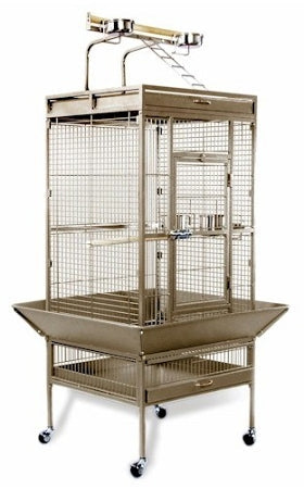 Medium Wrought Iron Select Bird Cage - Coco Brown