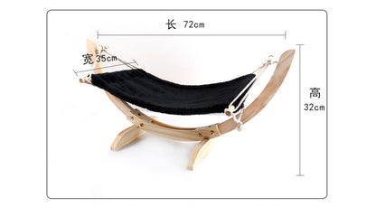 Cozy Claws Luxury Wooden Cat Hammock: The Purr-fect Pet Lounger