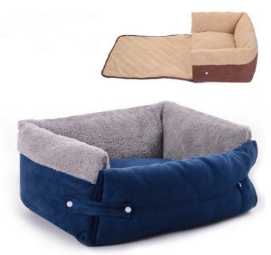 Snuggle Haven: Flip Pet Nest with Cozy Blanket