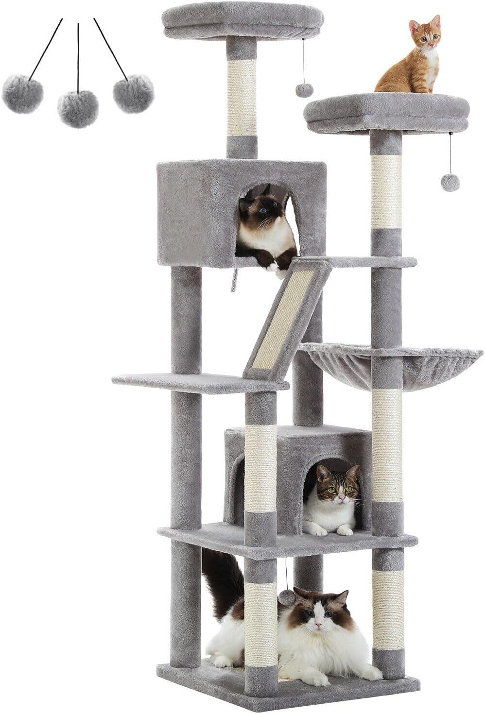 Deluxe Multi-Level Cat Tree with Hammock & Condos