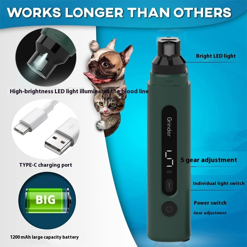 Quiet Electric Nail Grinder for Pets