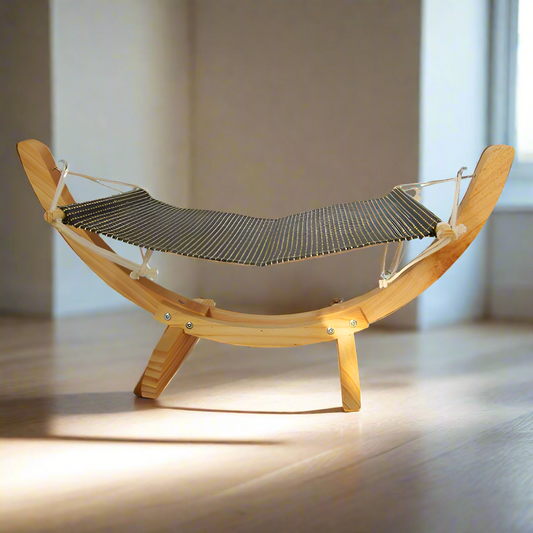 Cozy Claws Luxury Wooden Cat Hammock: The Purr-fect Pet Lounger