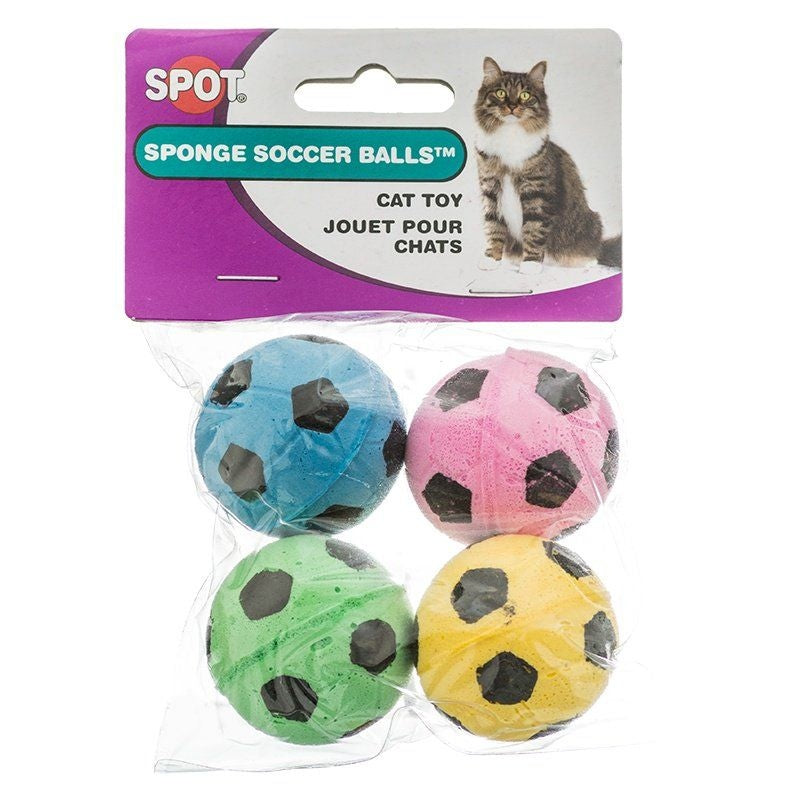 Spot Spotnips Sponge Soccer Balls Cat Toys - 4 Pack