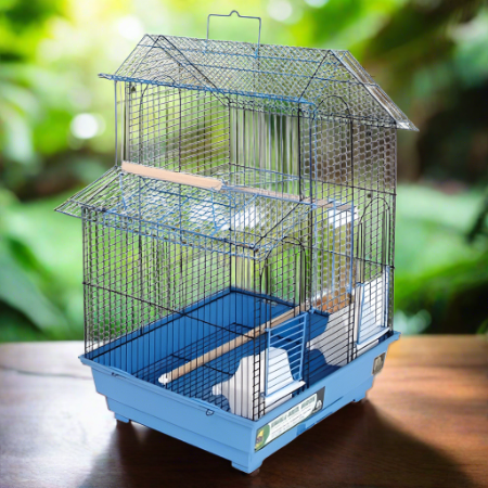 House Style Bird Cage - Blue