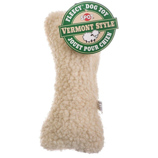 Spot Vermont Style Fleecy Bone Shaped Dog Toy - 9" Long