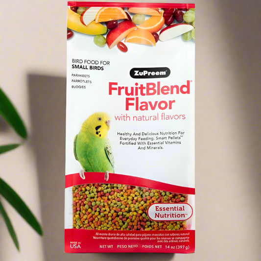 ZuPreem FruitBlend Alimento diario premium para pájaros - Pájaros pequeños - 14 oz