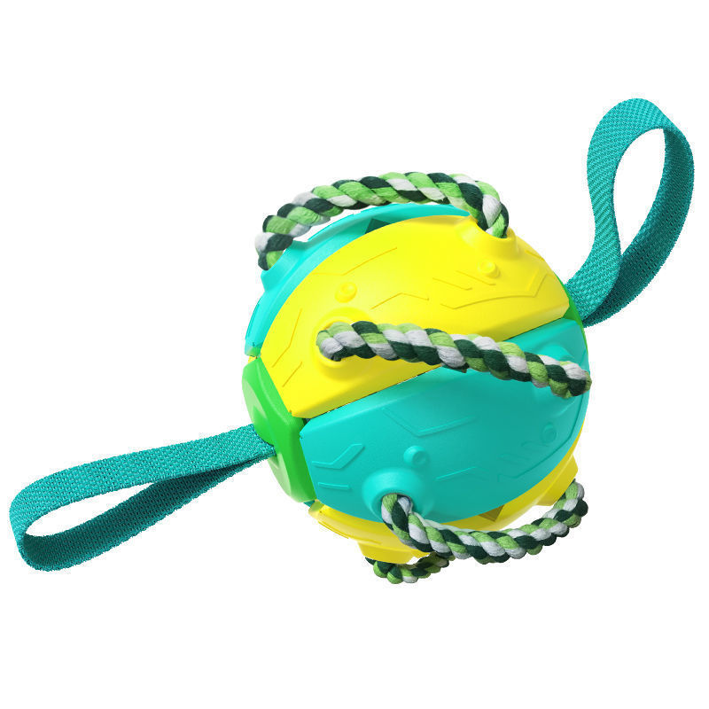 Interactive Dog Football Soccer Ball With Tabs Inflated Training Toy