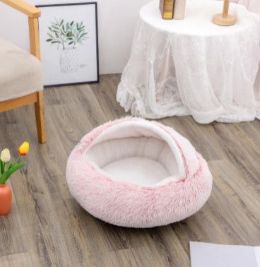 Fluffy Round Plush Pet Bed