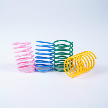 Whisker Widgets: Colorful Plastic Spring Frenzy Cat Toy Set