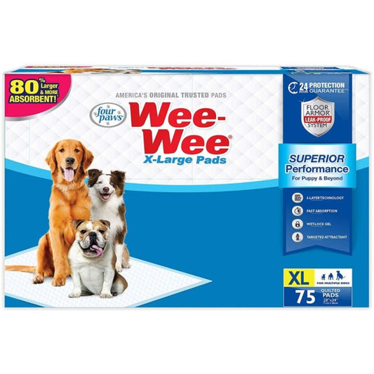 Four Paws X-Large Wee Wee Pads 28" x 34" - 75 count