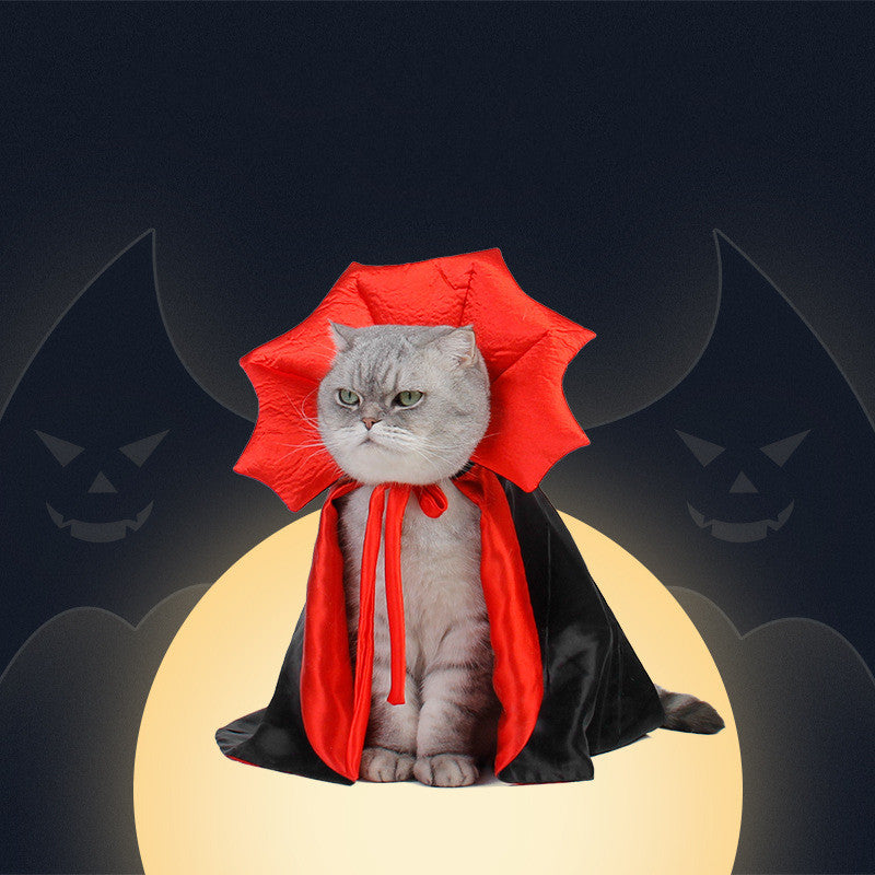 Regal Paws: The Vampire King Halloween Cape for Pets