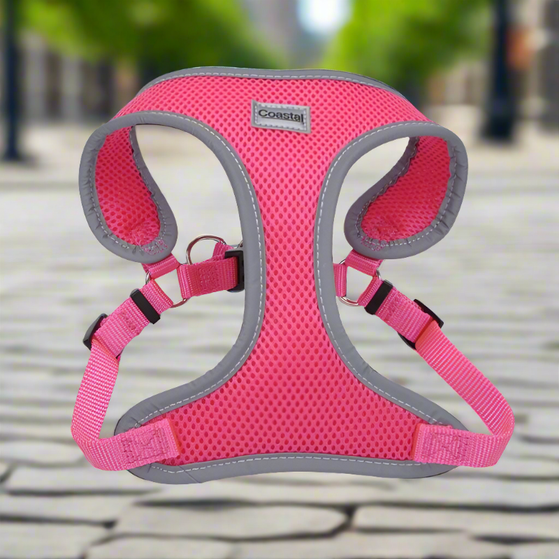 Coastal Pet Comfort Soft Reflective Wrap Adjustable Dog Harness - Neon Pink - Small - 19-23" Girth - (5/8" Straps)