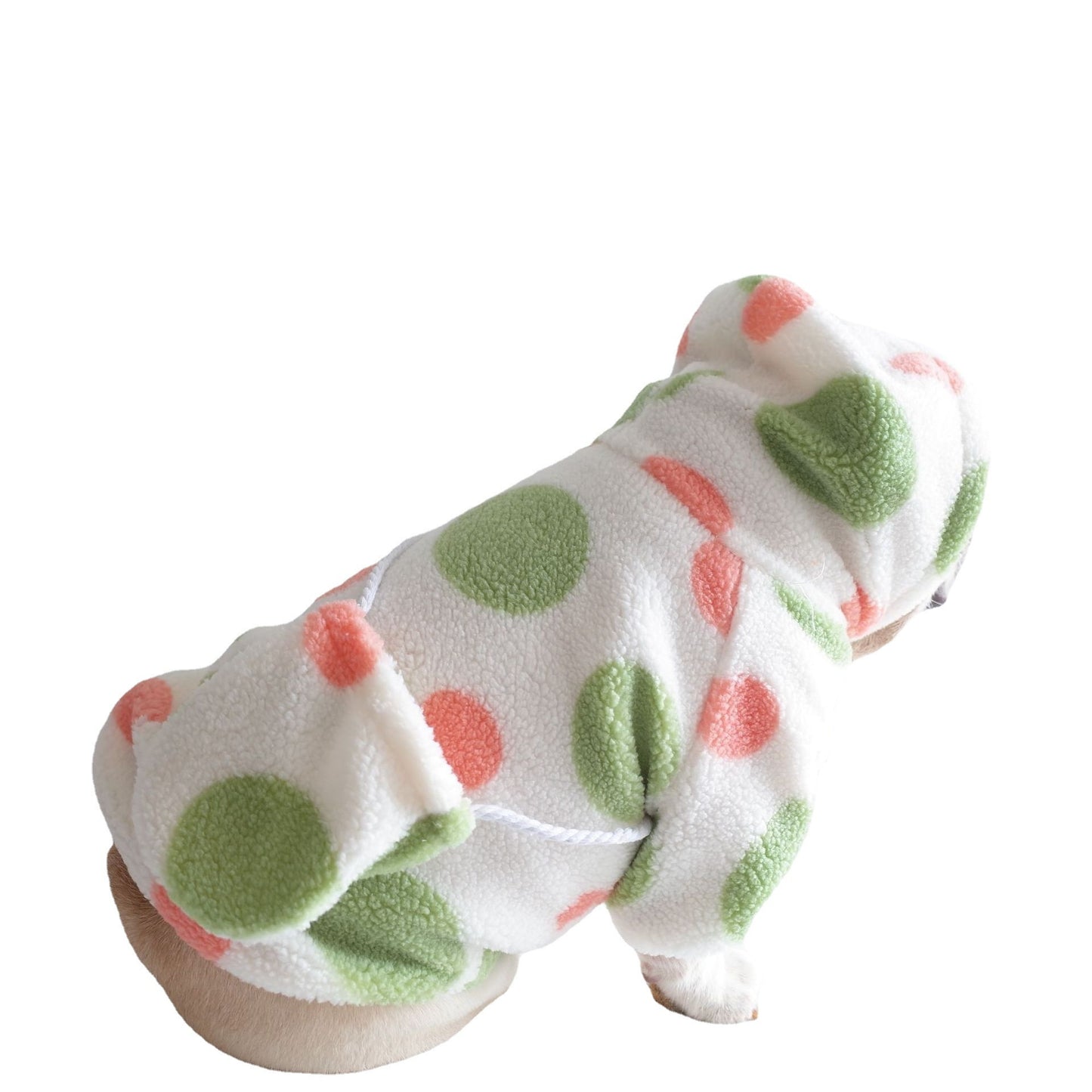 Dot Print Fleece Dog Hoodie