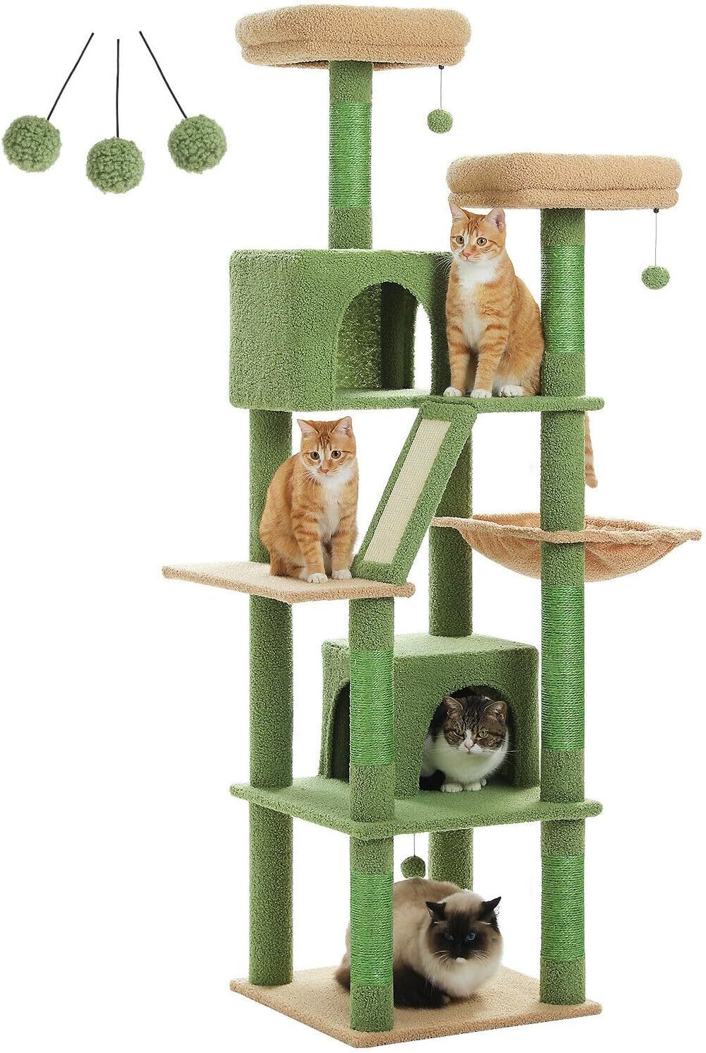 Deluxe Multi-Level Cat Tree with Hammock & Condos