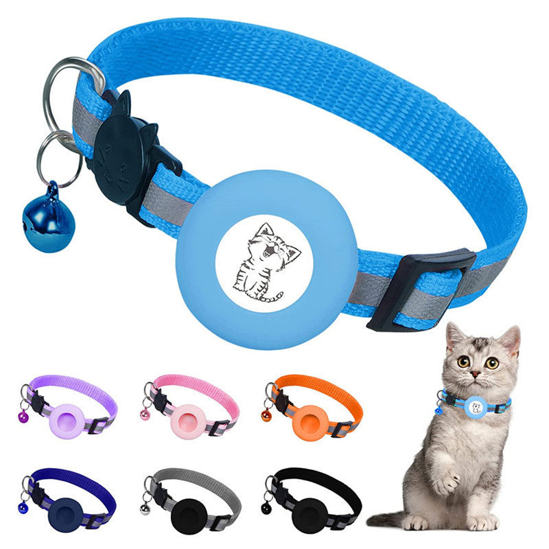 Safe & Sound Pet Tracker: Reflective Apple Airtag Collar with Anti-Loss Bell