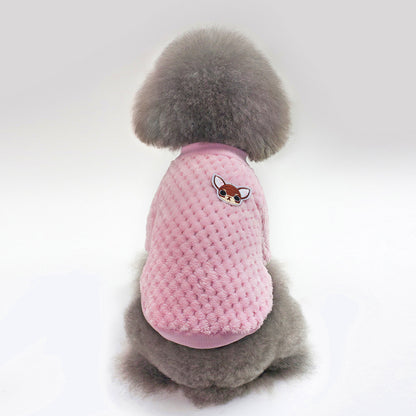 SnuggleSoft Coral Fleece Pet Sweater - Cozy Warmth for Your Furry Friend