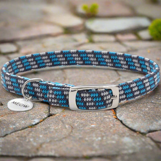 Coastal Pet Elastacat Collar de Seguridad Reflectante con Charm Gris/Azul