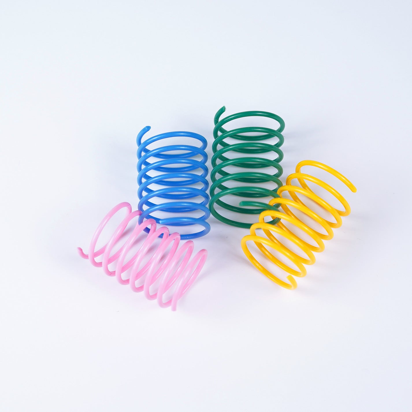 Whisker Widgets: Colorful Plastic Spring Frenzy Cat Toy Set