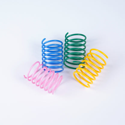 Whisker Widgets: Colorful Plastic Spring Frenzy Cat Toy Set