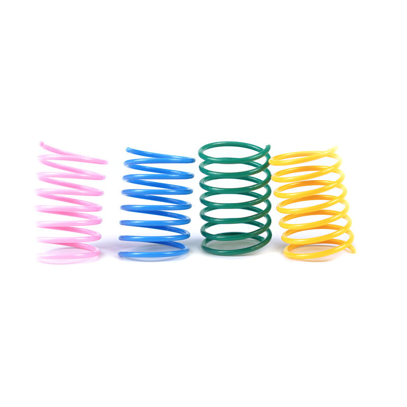 Whisker Widgets: Colorful Plastic Spring Frenzy Cat Toy Set