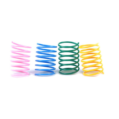 Whisker Widgets: Colorful Plastic Spring Frenzy Cat Toy Set