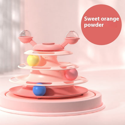 Interactive 4-Tier Cat Toy Tower with Roller Balls