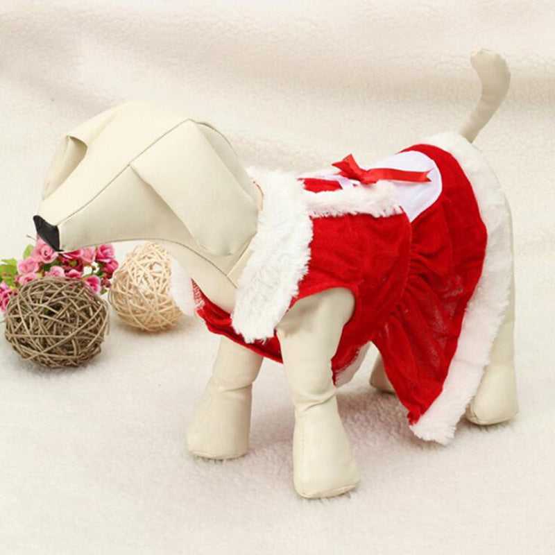 Christmas Dog Clothes Pet Vest Shirt Dog Winter Dress Warm Coat Jacket Clothing For Small Dogs Dress