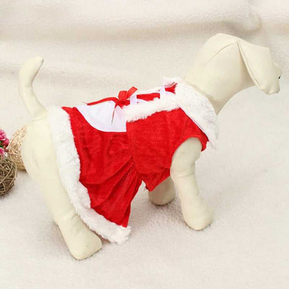 Christmas Dog Clothes Pet Vest Shirt Dog Winter Dress Warm Coat Jacket Clothing For Small Dogs Dress